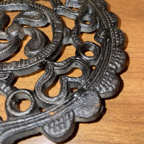 Vintage 50's Cast Iron Footed Heavy Trivet #3 John Zimmerman JZH 1952 Kitchen - Picture 4 of 9